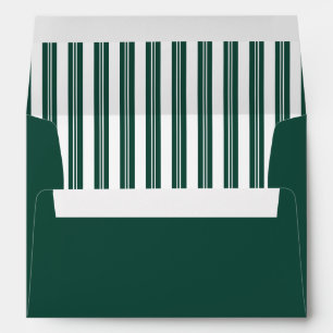 Elegant Dark Green Stripes Wedding Envelope