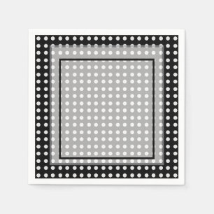 Elegant Dark Grey Border Script Monogram Napkin