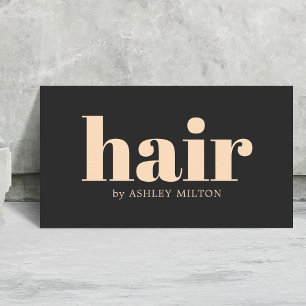 Elegant Dark Grey Pastel Hair Stylist Bold Business Card