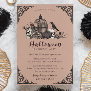 Elegant Dark Halloween Adult Costume Party Invitation