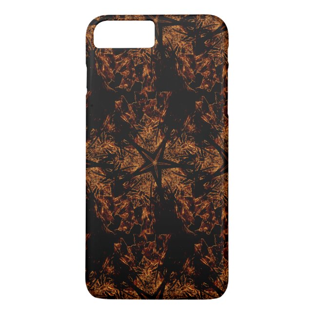 Elegant Dark Kaleidoscopic Design Black Brown Star Case-Mate iPhone Case (Back)