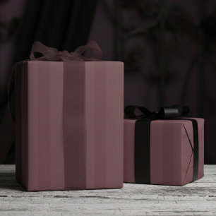 Elegant Dark Mauve on Mauve Thick Stripes Wrapping Paper