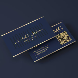 Elegant Dark Navy Blue Marketing Professional Business Card