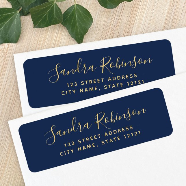 Elegant dark navy blue return address labels (Creator Uploaded)