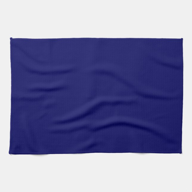 Elegant Dark Navy Blue Solid Colour Blank Template Tea Towel (Horizontal)