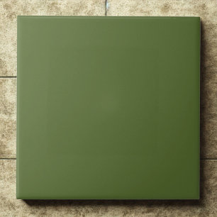 Elegant Dark Olive Green #556b2f Modern Ceramic Tile
