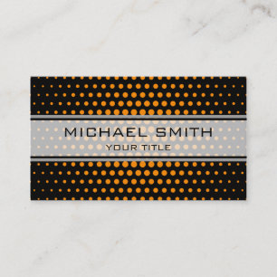 Elegant Dark orange Polka Dot Pattern Business Card