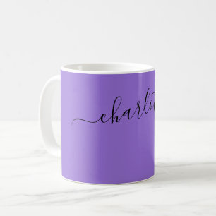 Elegant Dark Pastel Purple Colour Name Personalise Coffee Mug