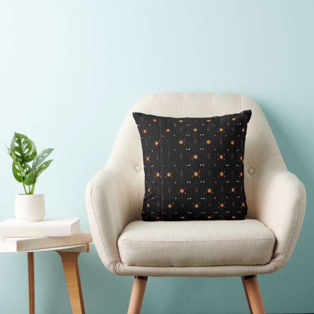 Elegant Dark Pattern Yellow Dots Cushion (Chair)
