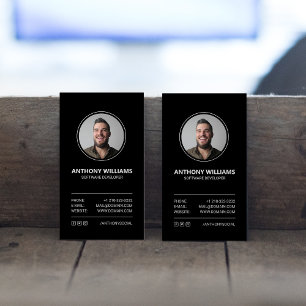 Elegant Dark Personal Photo Business Card