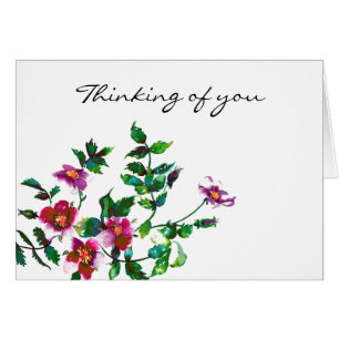 Elegant dark pink modern watercolor wildflowers