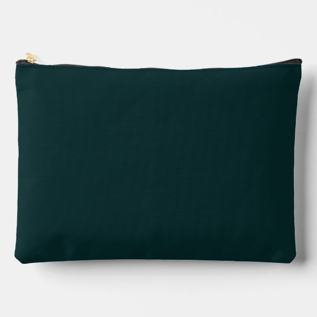 elegant dark plain green  accessory pouch (Front)