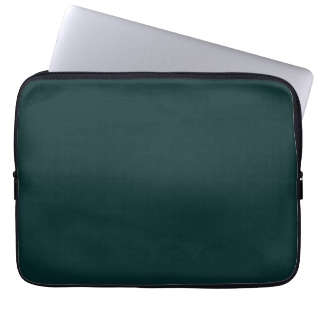 elegant dark plain green  laptop sleeve (Front)