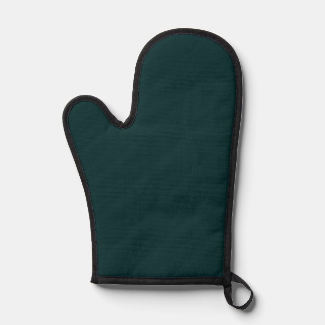 elegant dark plain green  oven mitt (Front)