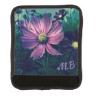 Elegant Dark Purple Flowers Photo Art Monogram