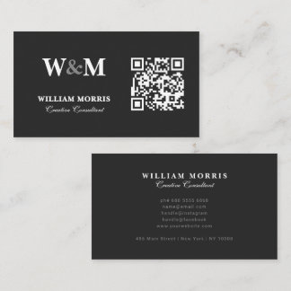 Elegant Dark QR Code Logo Template Business Card