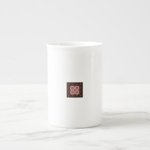 Elegant Dark Red Geometric Pattern Ceramic Mug – A