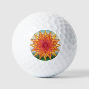 Elegant Dark Red Geometric Pattern Stainless Steel Golf Balls
