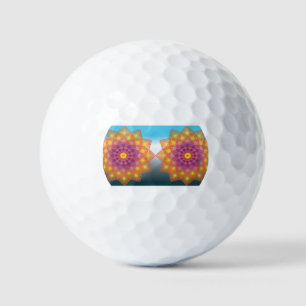 Elegant Dark Red Geometric Pattern Stainless Steel Golf Balls