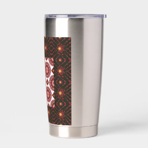 Elegant Dark Red Geometric Pattern Stainless Steel Insulated Tumbler