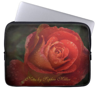 Elegant Dark Red Rose Botanical Electronics Bag
