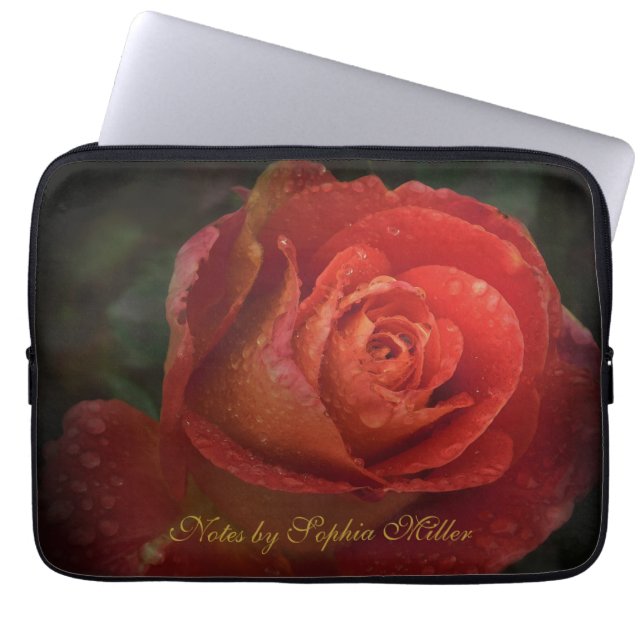 Elegant Dark Red Rose Botanical Electronics Bag (Front)