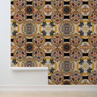 Elegant Dark Rich Art Nouveau Brown Beige Circles