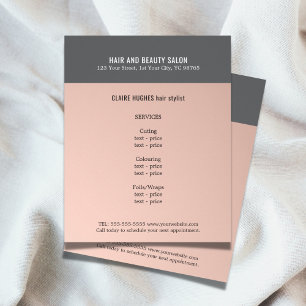Elegant Dark Rose Grey Beauty Salon Flyer