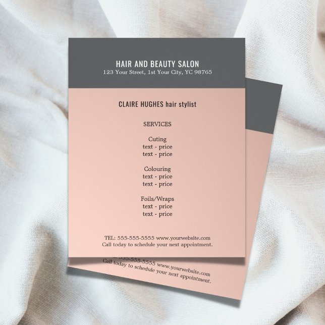 Elegant Dark Rose Grey Beauty Salon Flyer (Creator Uploaded)