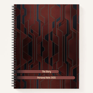 Elegant Dark Shade Geometric Spiral Notebook