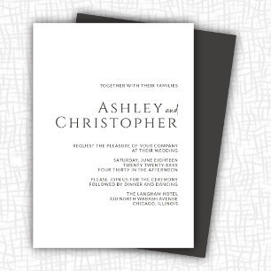 Elegant Dark Slate Modern Wedding Invitation