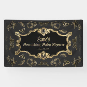 Elegant Dark Victorian Gothic Baby Shower Banner