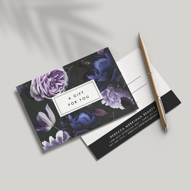 Elegant Dark Violet Floral | Gift Certificate (Creator Uploaded)