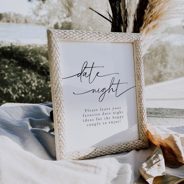 Elegant Date Night Ideas Modern Bridal Shower Sign (Creator Uploaded)