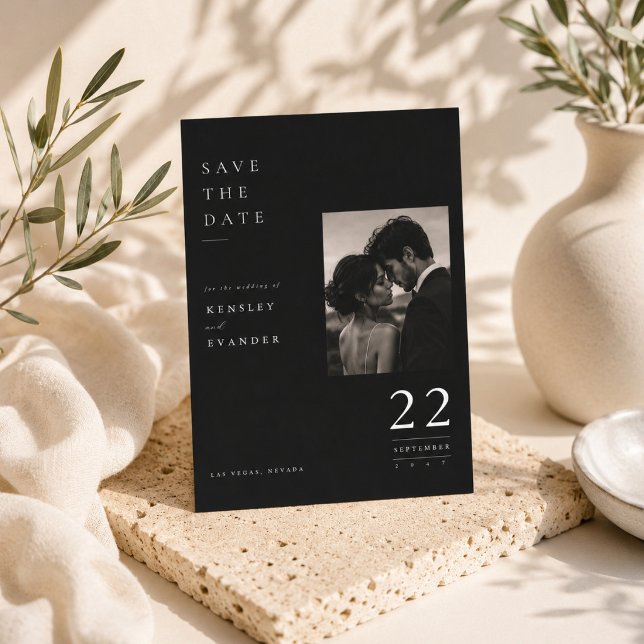 Elegant Date Spotlight Save The Date Card. (Creator Uploaded)