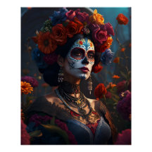 Elegant Day of the Dead  Vibrant Poster