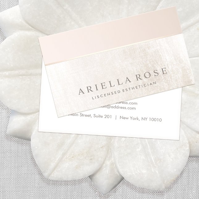 Elegant Day Spa and Salon Blush Pink White Marble Business Card (Creator Uploaded)
