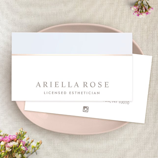 Elegant Day Spa and Salon White Grey Gold   Business Card (Creator Uploaded)