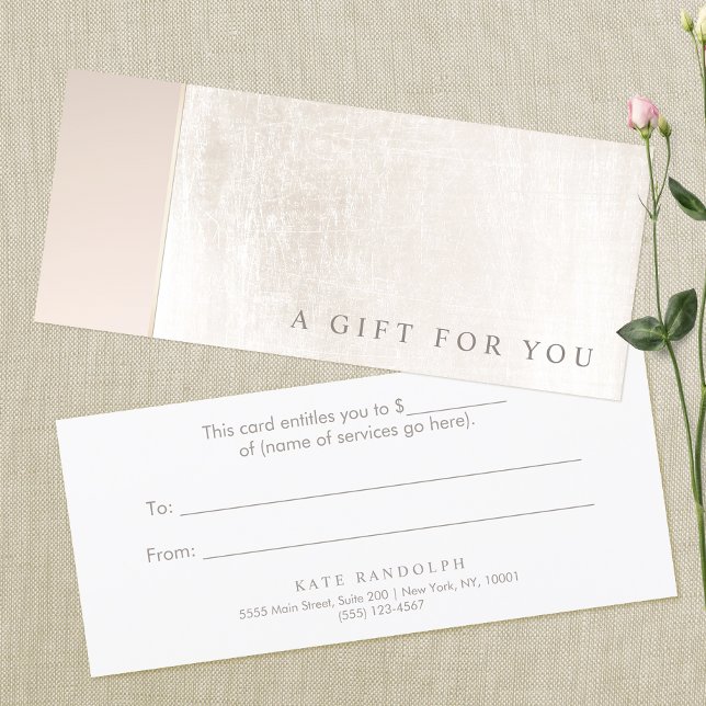 Elegant Day Spa Pink Marble Salon Gift Certificate (Creator Uploaded)