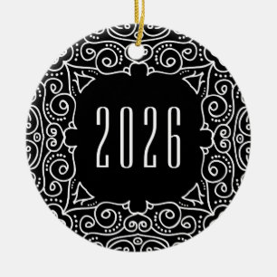 Elegant Deco Double Sided Photo Ceramic Tree Decoration