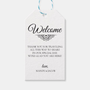 Elegant Deco Flourish Wedding Welcome Bag Gift Tags