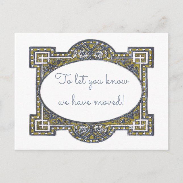 Elegant deco frame cards, customise for your use announcement postcard (Front)