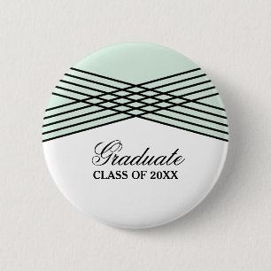 Elegant Deco Green Graduation Button
