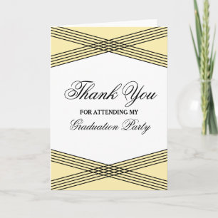 Elegant Deco Yellow Graduation Thank You Card