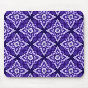 Elegant Decorative Boho Floral Pattern Mouse Pad