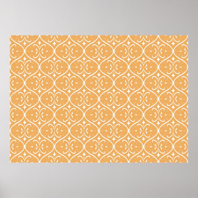 Elegant Decorative Flourish Seamless Pattern. Orie Poster (Front)