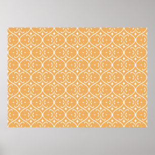 Elegant Decorative Flourish Seamless Pattern. Orie Poster