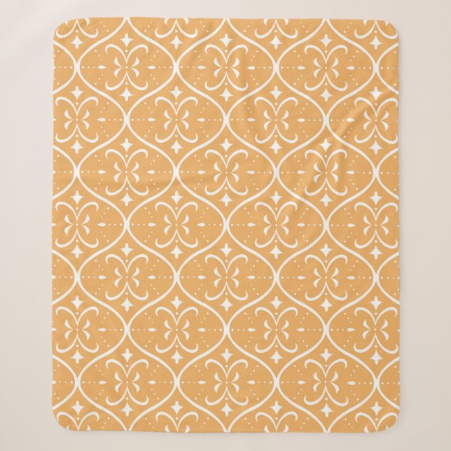 Elegant Decorative Flourish Seamless Pattern. Orie Sherpa Blanket (Front)