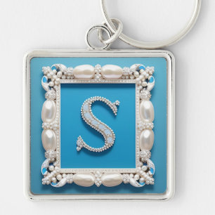 Elegant Decorative Frame letter S Key Ring