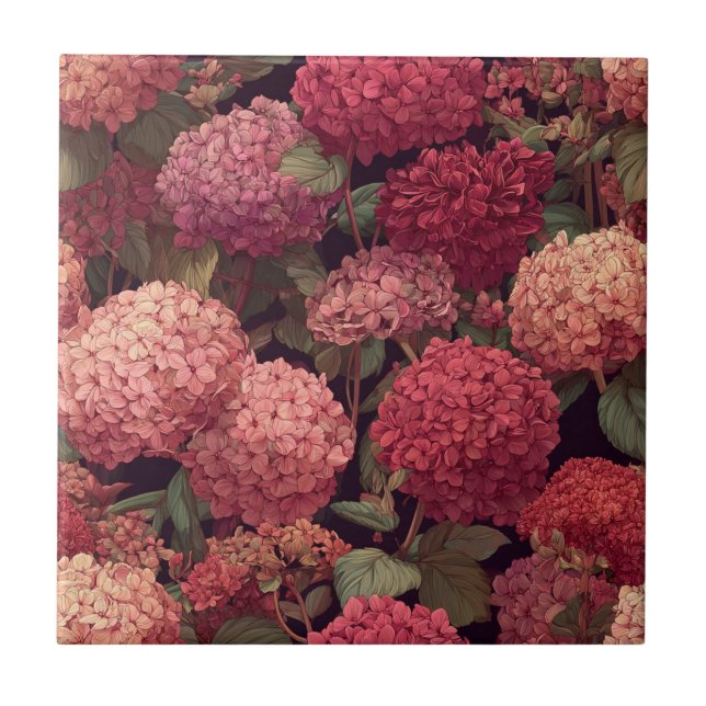 Elegant Decorative Hydrangeas  Tiles For Bathroom (Front)